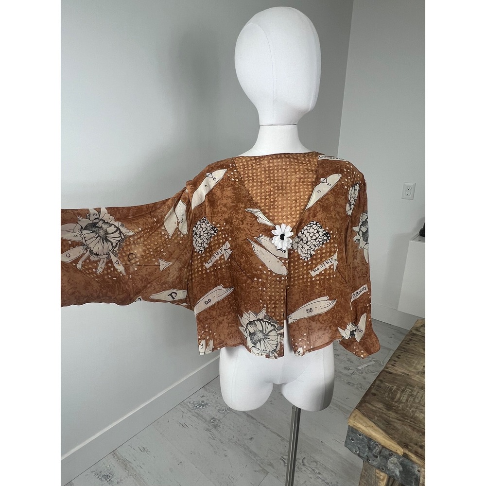 Dorothy Schoelen PLATINUM Art To Wear Boxy Cropped Top - Picture 2 of 9